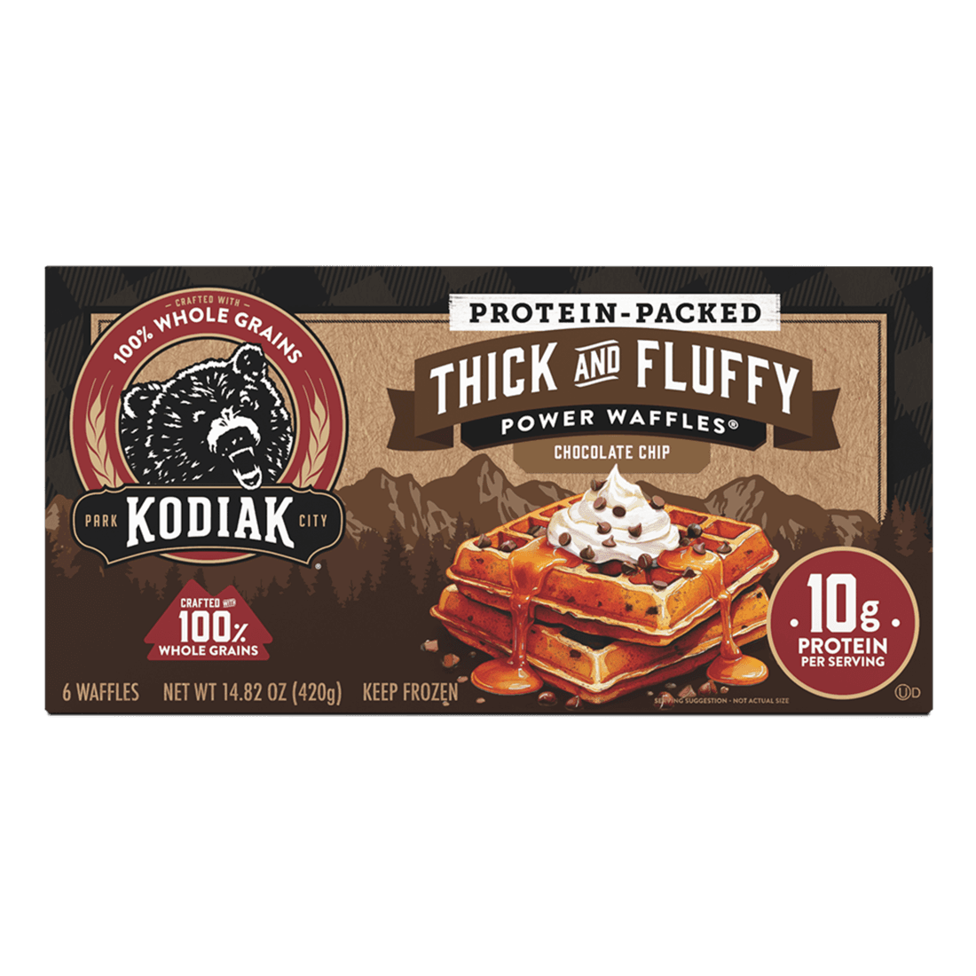 Kodiak Cakes Kodiak Thick & Fluffy Power Waffles — Chocolate Chip